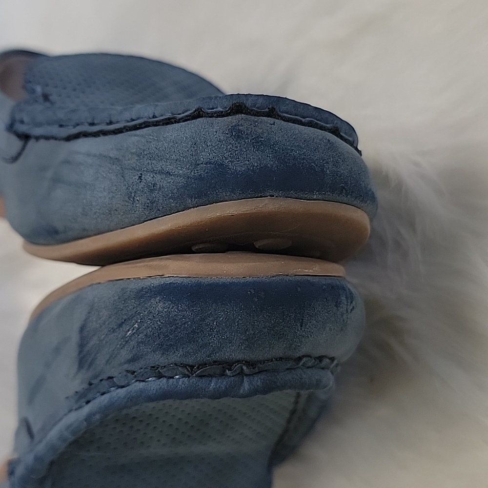B.O.C Carolee Blue Faux Suede Academia Comfort Preppy Moccasin Driving Loafer - Picture 7 of 14